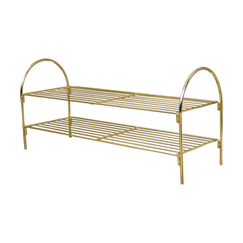 Gold Two 2 Tier Metal Shoe Storage Rack By Home & Lifestyle