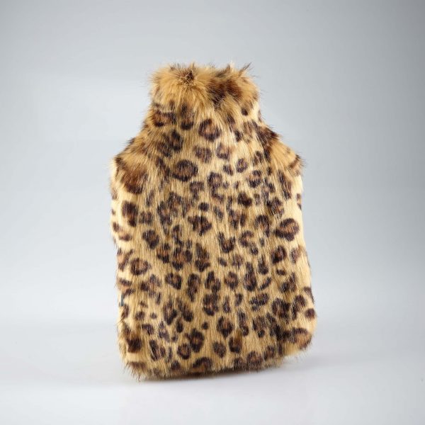 Faux Fur Hot Water Bottle Gold Leopard by Katrina Hampton