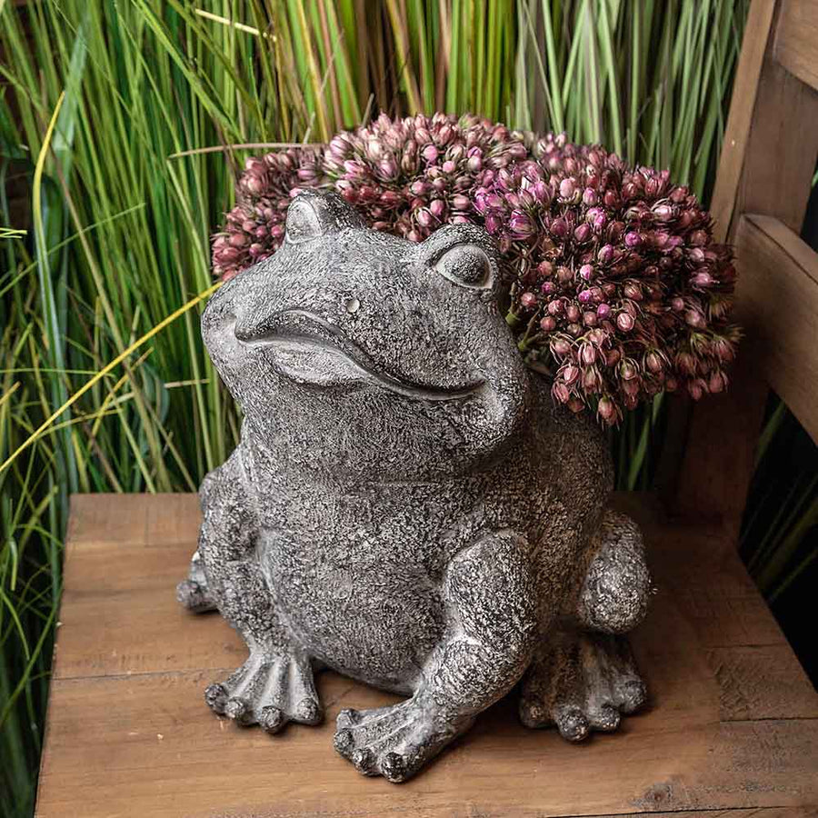 Frog Plant Planter in Charcoal Grey by Hill Interiors