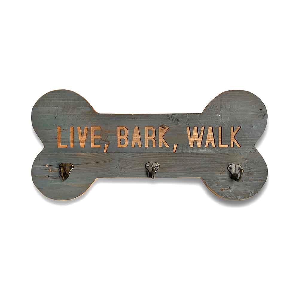 Wooden Dog Lead Hook Plaque by Hill Interiors