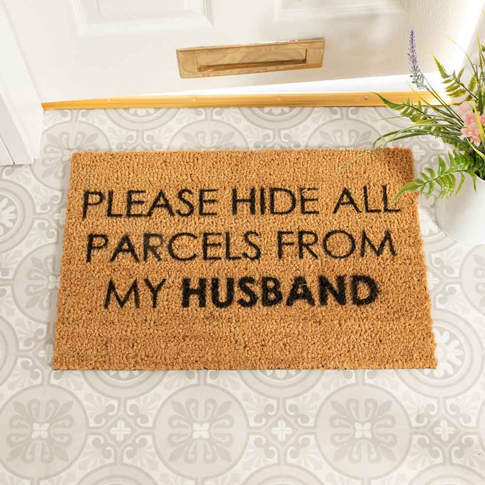 Front Doormat Indoor Outdoor Custom Please Hide All Parcels From My Husband