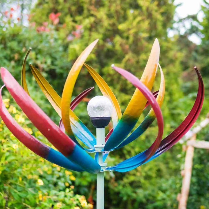 Wind Spinner Garden Ornament Tresco Multi Solar Light by Windward
