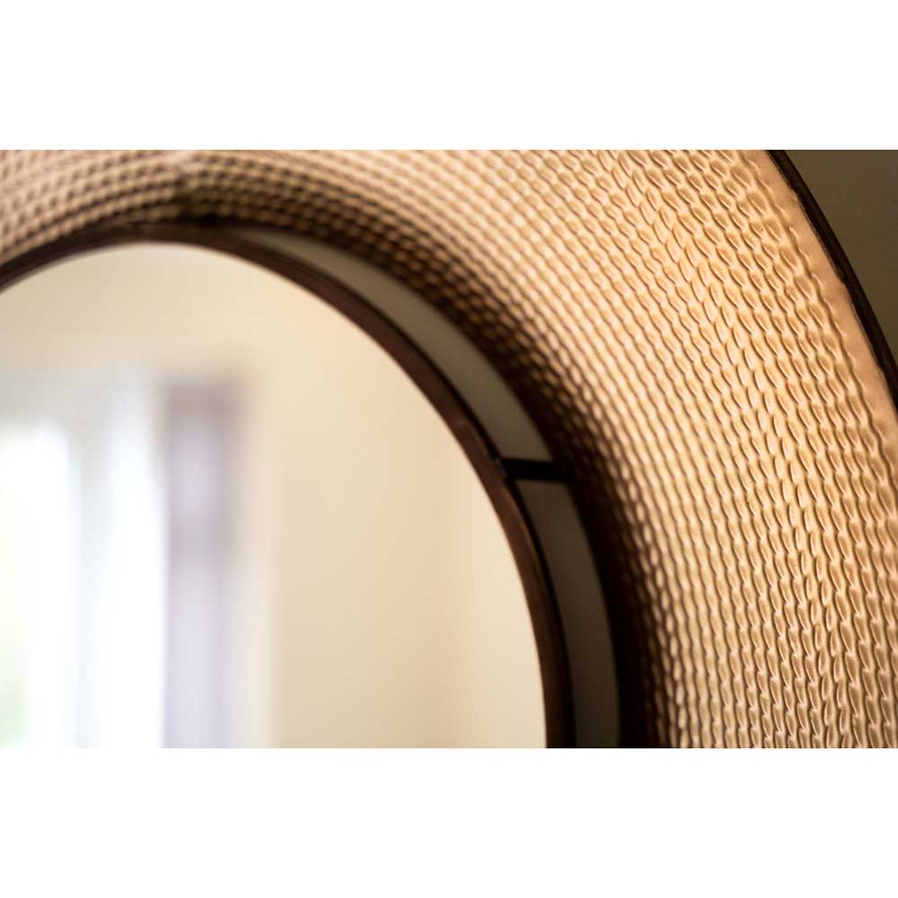 Large Round Circle Copper Wall Mirror by Jonart