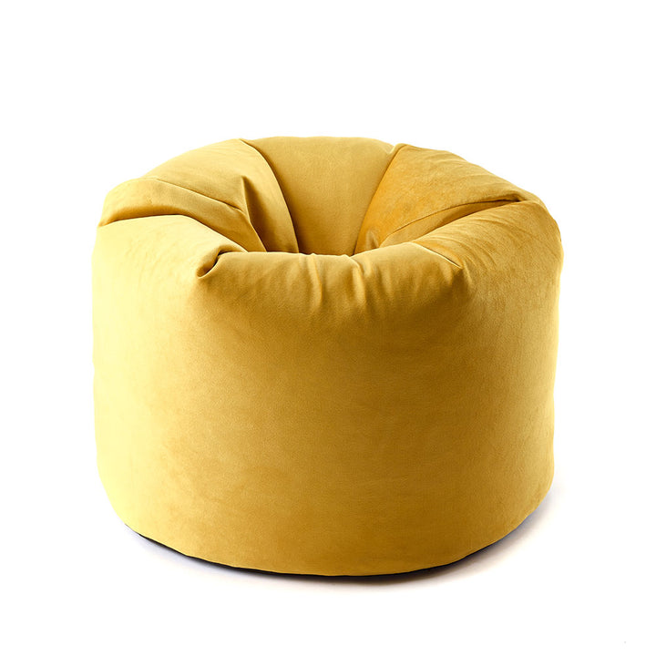 Beanbag Velvet Chair in Mustard Yellow by Katrina Hampton