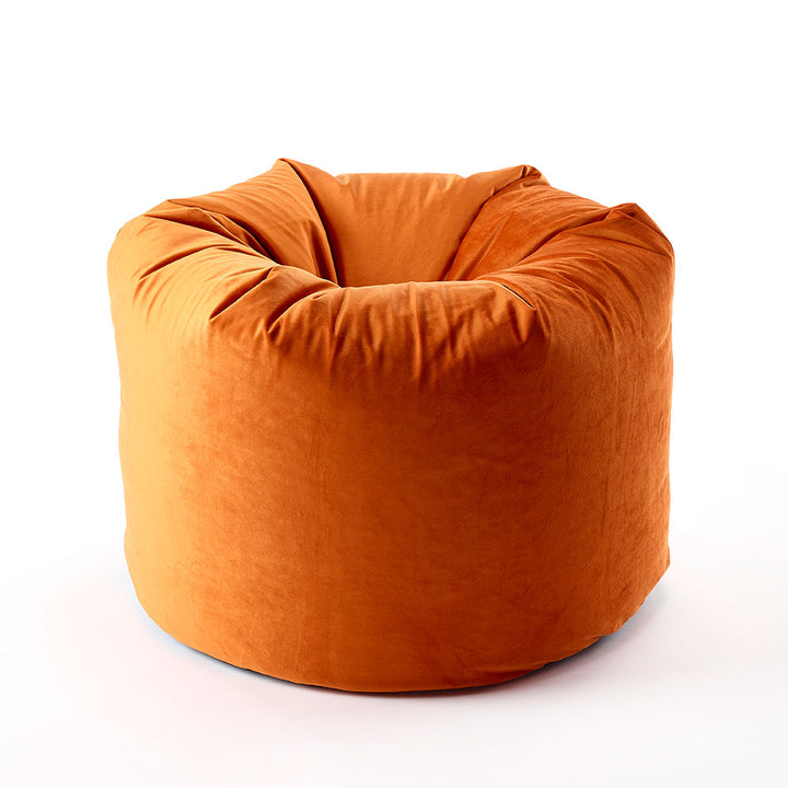 Bean Bag Velvet Chair in Orange by Katrina Hampton