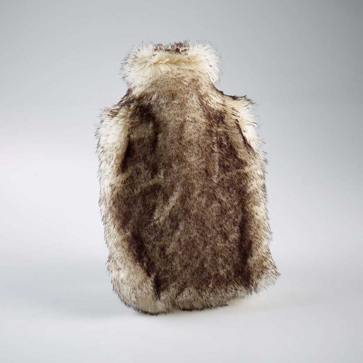 x2 Faux Fur Hot Water Bottles (THIS ONE + A SECOND COLOUR CHOICE) Brown Snow Fox by Katrina Hampton