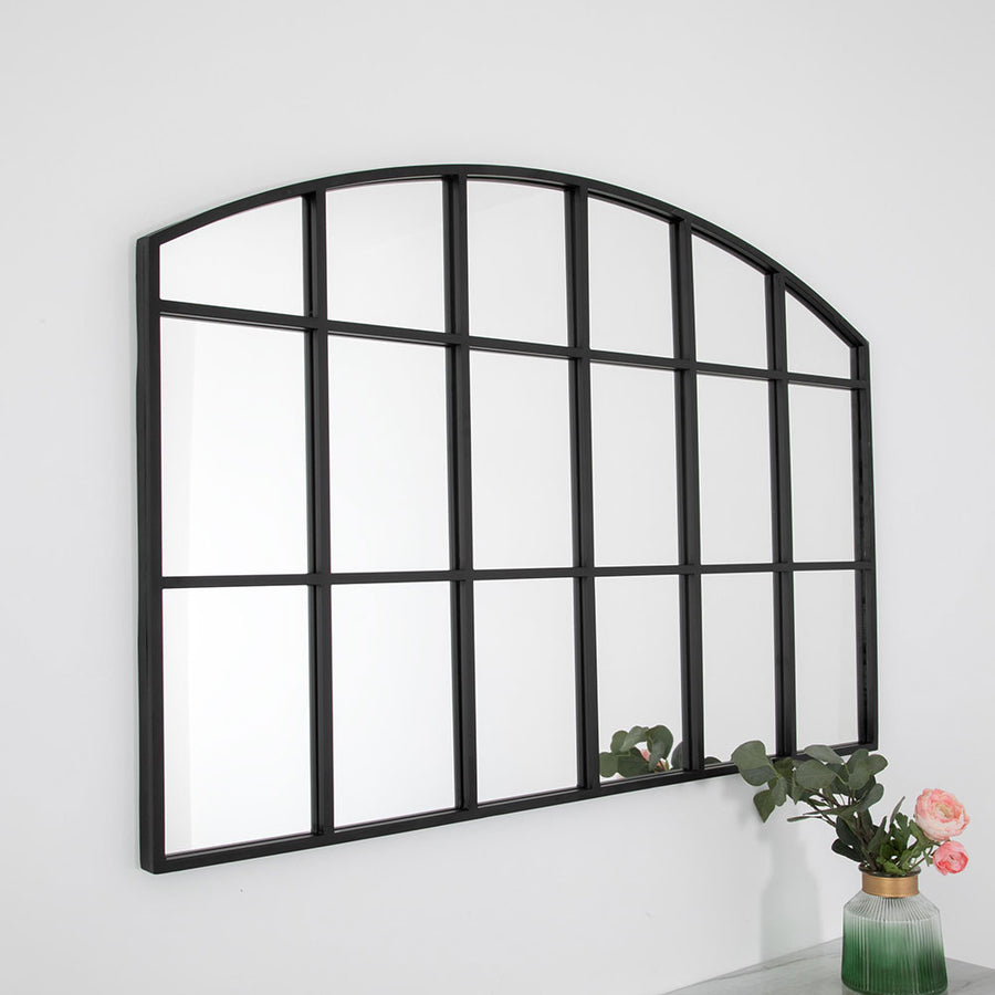 Horizontal Arch Black Metal Wall Mirror Large By Home & Lifestyle