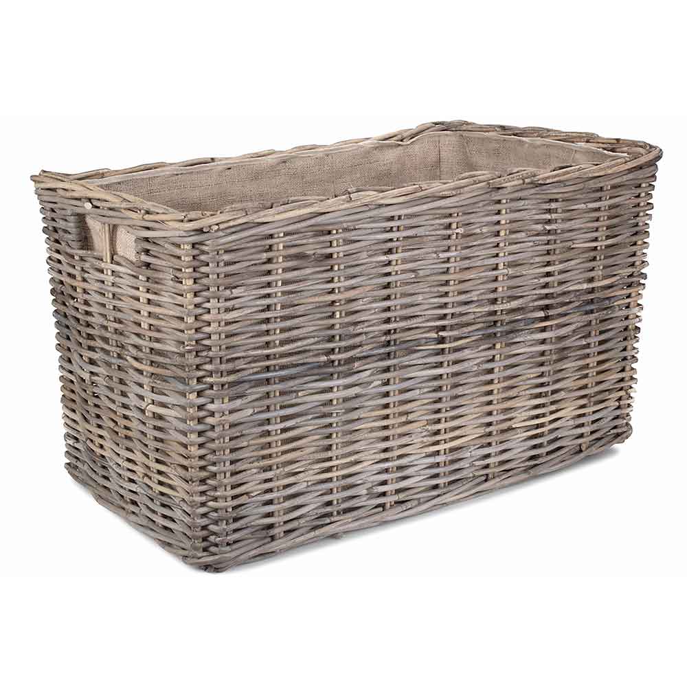 Large Rattan Under Bench Basket in Grey by Willow