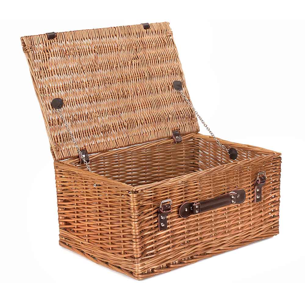 Large Wicker Picnic Basket Hamper with Optional Lining  Black  Tan  Buff by Willow