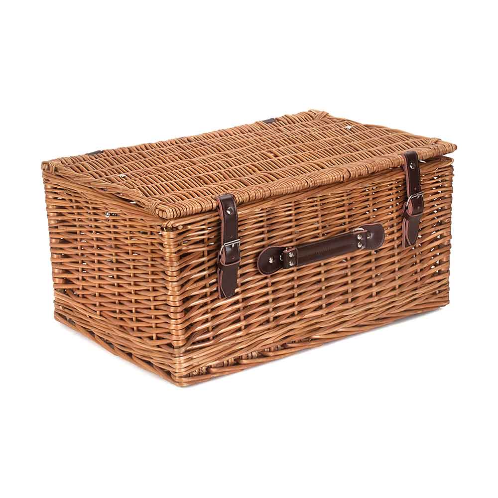 Large Wicker Picnic Basket Hamper with Optional Lining  Black  Tan  Buff by Willow