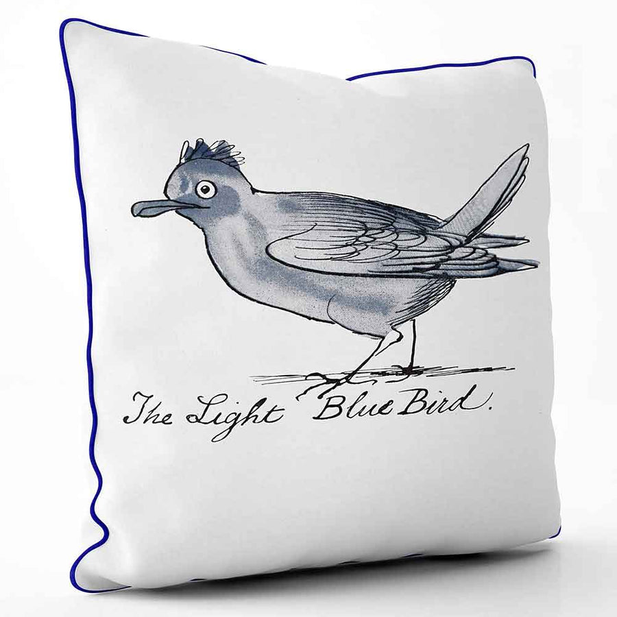 ARTWORLD CUSHIONS Little Blue Bird - Edward Lear Cushion - Large | Medium