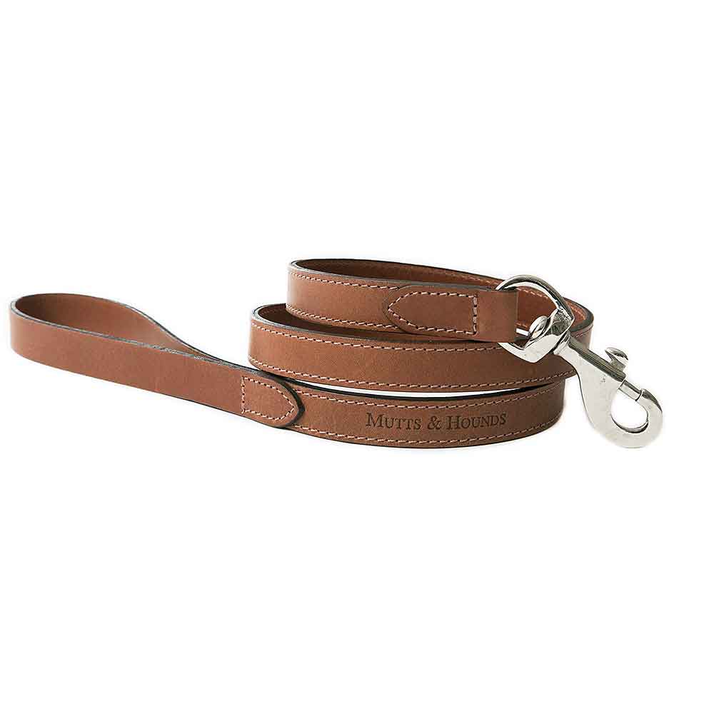 Dog Collar in Brown Tan Leather by Mutts & Hounds