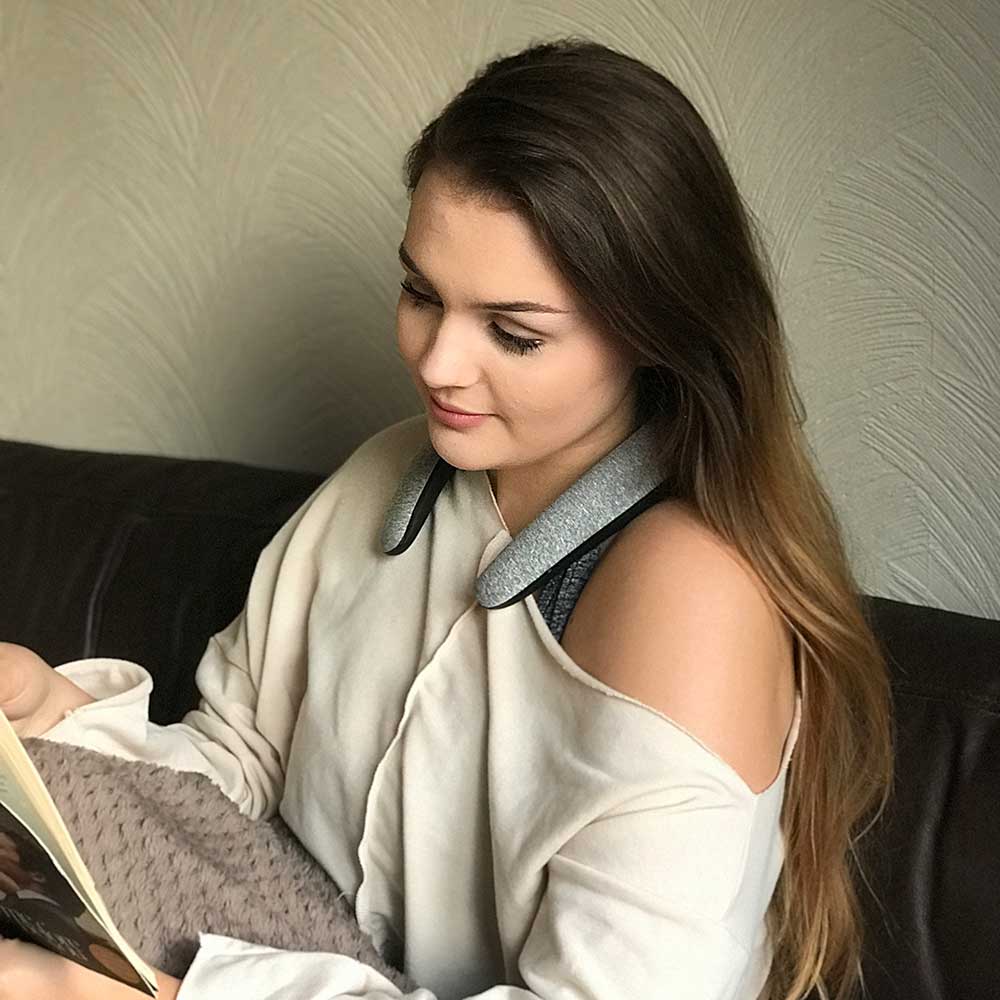 Openwear Neckband Headphones Neck Speaker Bluetooth Wireless FM Radio in Grey Fabric by Steepletone