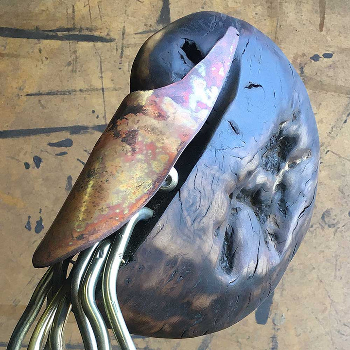 Nautilus Rustic Metal Sculpture by Nik Burns Made to Order