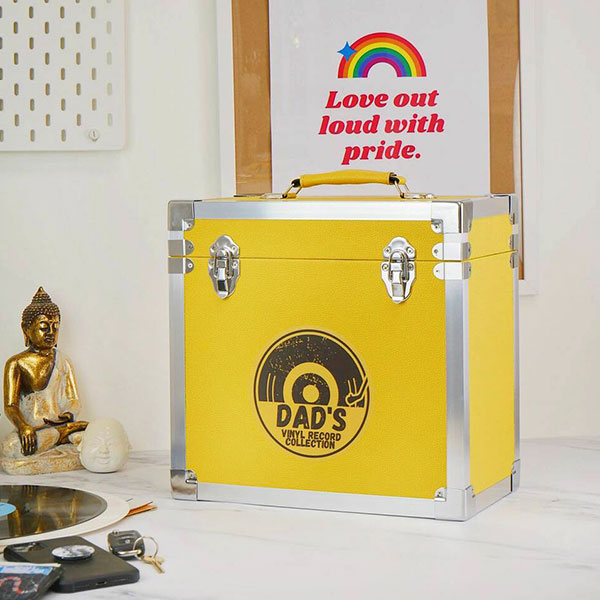 Boîte de rangement personnalisée pour disques vinyles LP de style rétro par Steepletone