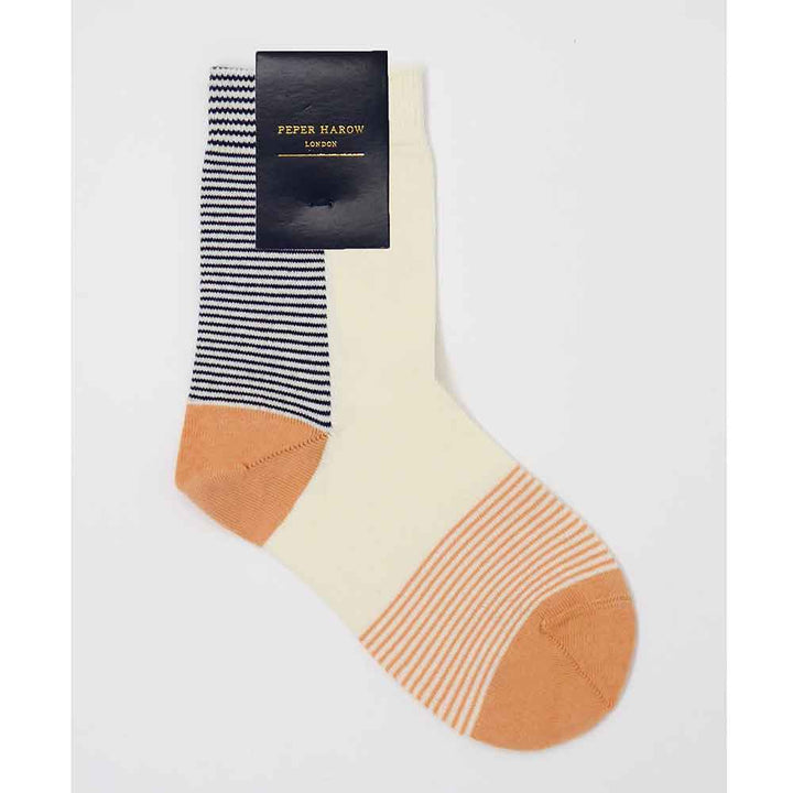 PEPER HAROW Anne Women's Luxury Cotton Socks - Honey  folded