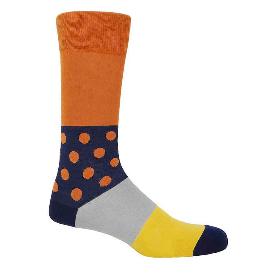 PEPER HAROW Mayfair Men's Luxury Cotton Socks - Burnt Orange