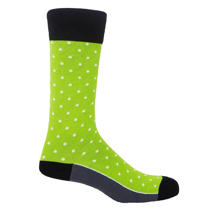 PEPER HAROW Pin Polka Dot Luxury Men's Cotton Socks - Mint Green