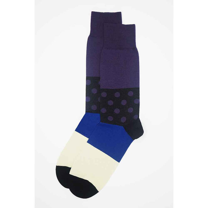 PEPER HAROW Mayfair Men's Luxury Cotton Socks - Purple and Black