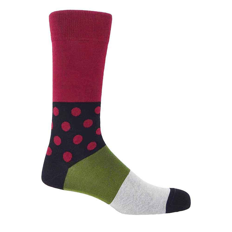 PEPER HAROW Mayfair Men's Luxury Cotton Socks - Burgundy Red