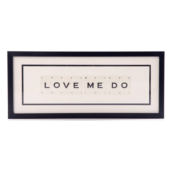 Vintage Playing Cards LOVE ME DO Wall Art Picture Frame
