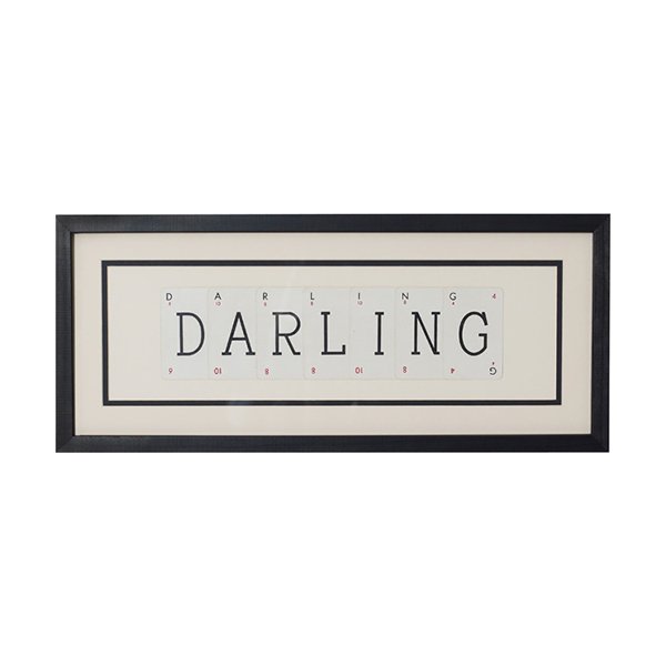 Vintage Playing Cards DARLING Wall Art Picture Frame