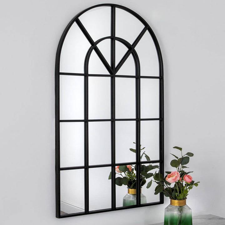 Arched Roman Black Metal Wall Mirror By Home & Lifestyle