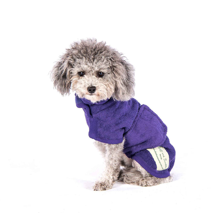 Classic Dog Drying Coat in Purple Heather by Ruff and Tumble