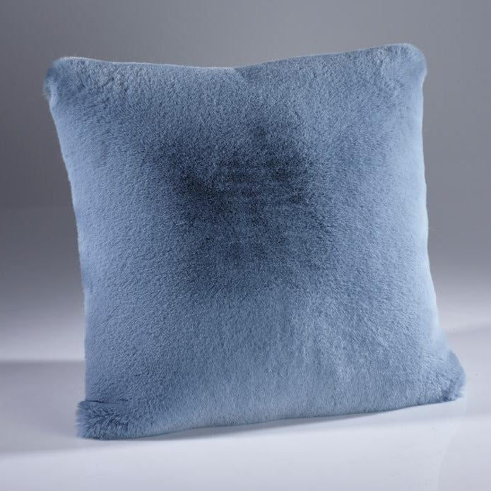 Faux Fur Cushion Soft Blue by Katrina Hampton