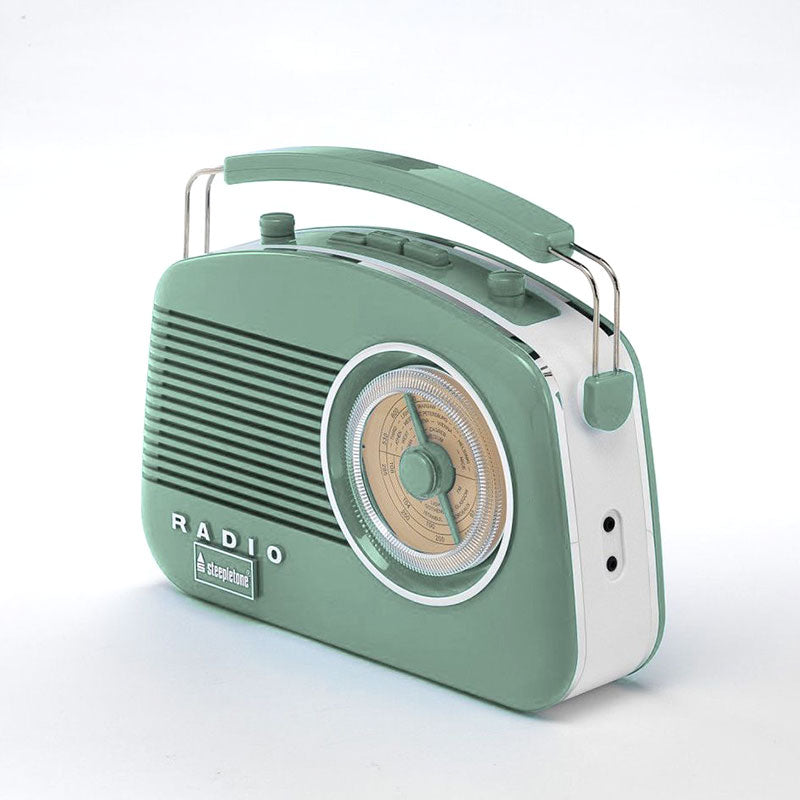 Steepletone Brighton Sage Green 1950's Retro Classic Style Portable Radio 