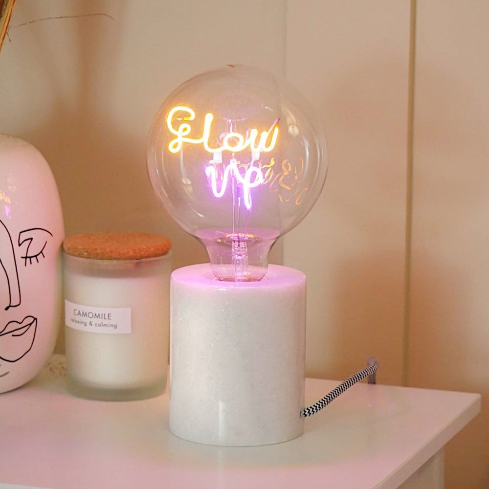Steepletone LED Word Text Light Bulb Table Lamp - Glow Up