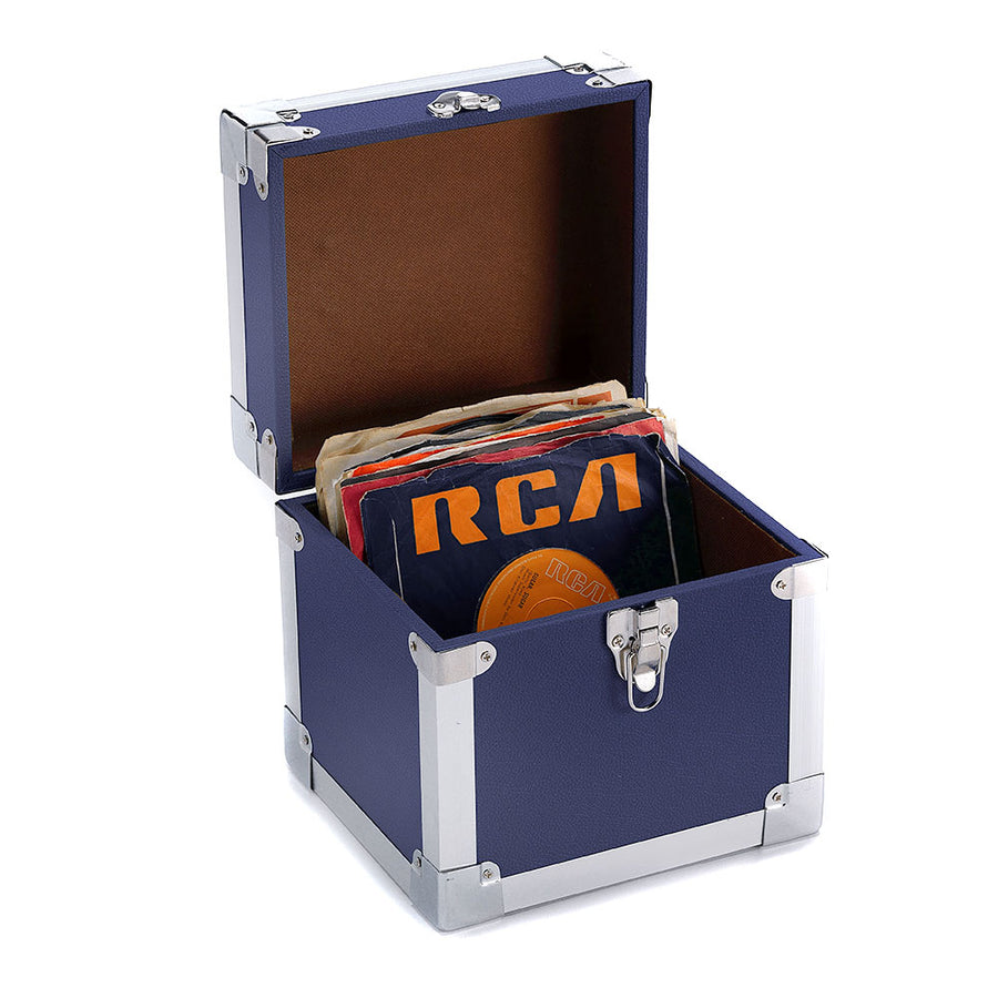 Blue 7" Inch Vinyl Single Record Storage Carry Case Box by Steepletone