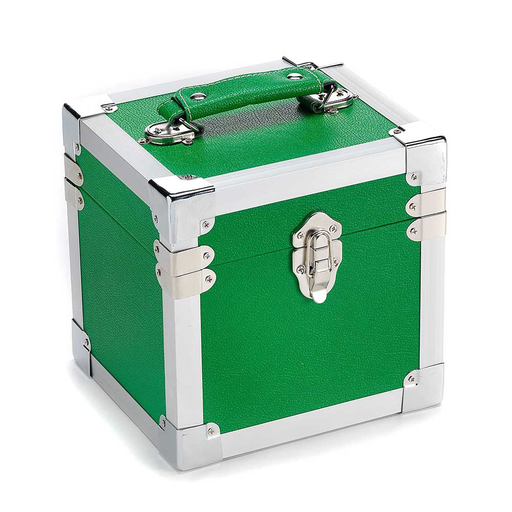 Green 7" Inch Vinyl Single Record Storage Carry Case Box by Steepletone