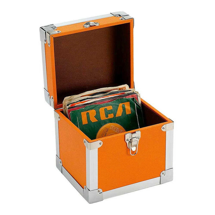 Orange 7" Inch Vinyl Single Record Storage Carry Case Box by Steepletone