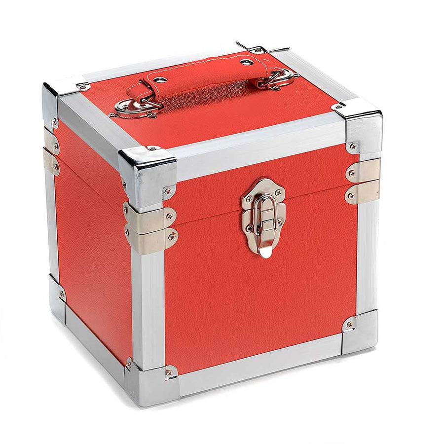 Red 7" Inch Vinyl Single Record Storage Carry Case Box by Steepletone