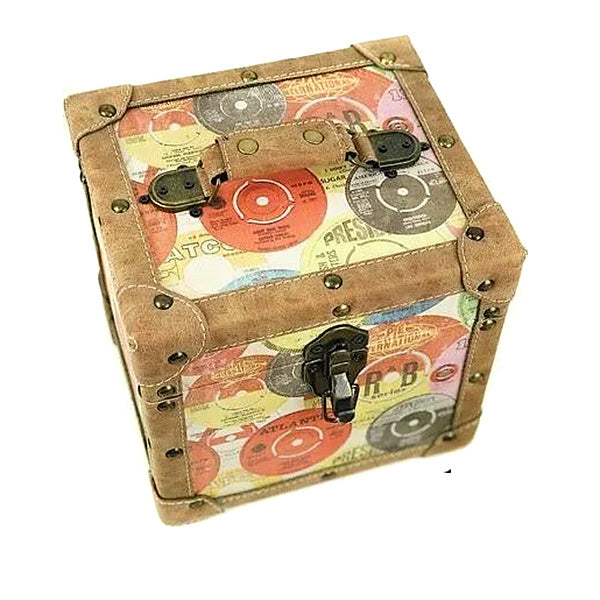 Retro Printed 7" Inch Vinyl Single Record Storage Carry Case Box by Steepletone