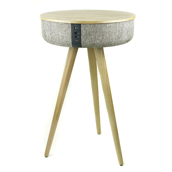 Bluetooth Table Speaker Surround Sound Phone Charging  in Beechwood and Beige Fabric by Steepletone
