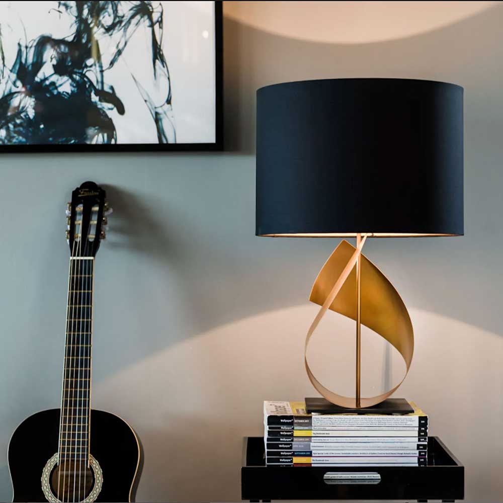 Modern Contemporary Table Lamp in Gold and Black by Arcform