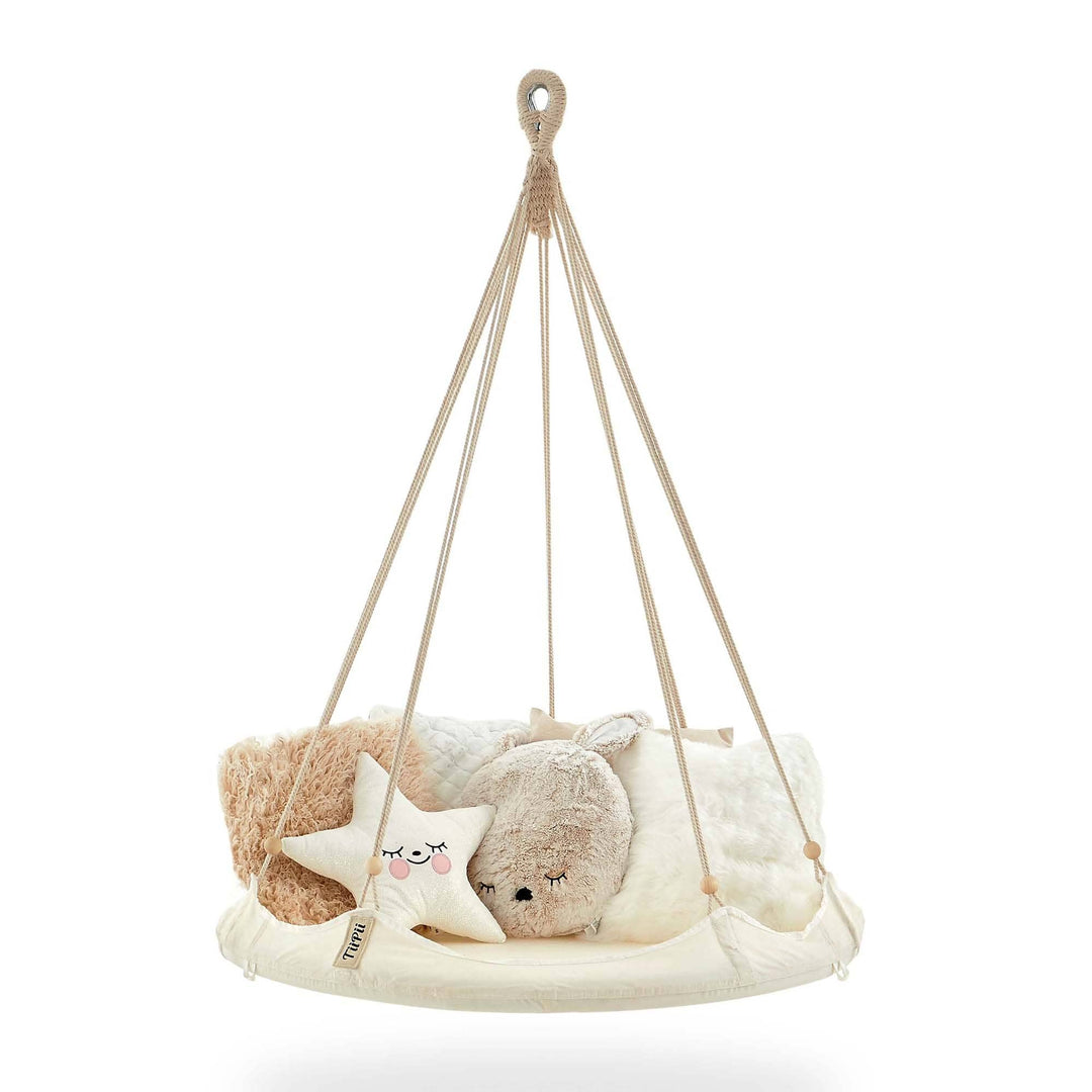 Children's White Floating Day Bed and Stand by TiiPii