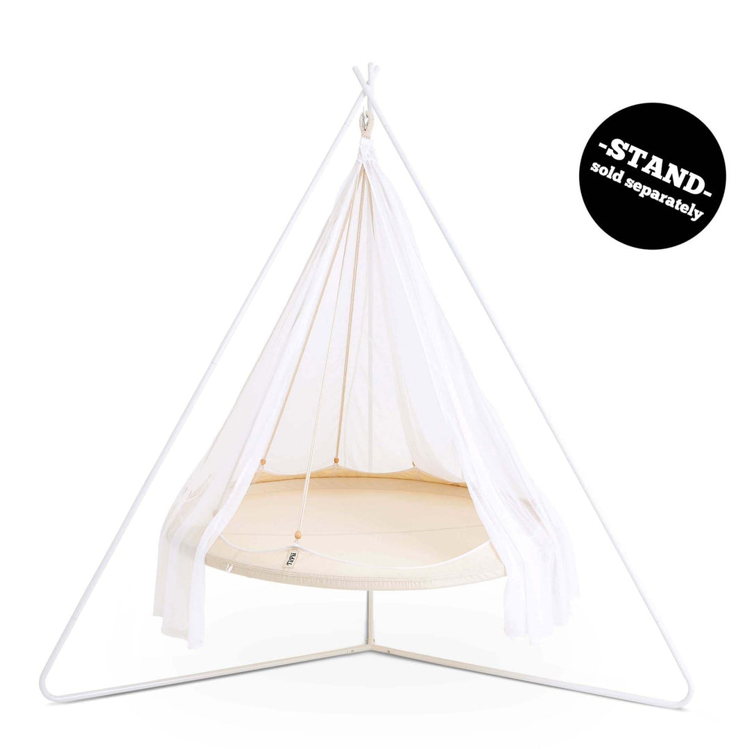 TIIPII Classic Large Hanging Teepee Hammock Floating Daybed in  White with stand sold separately