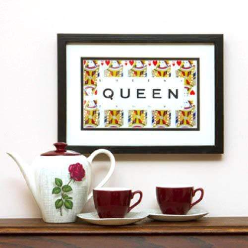 Vintage Playing Cards PLAYING CARD QUEEN Wall Art Picture Frame