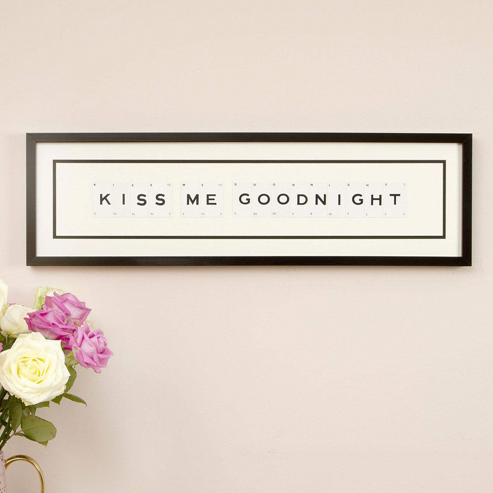 Vintage Playing Cards KISS ME GOOD NIGHT Wall Art Picture Frame