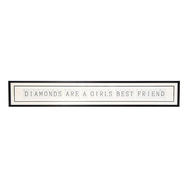 Vintage Playing Cards DIAMONDS ARE A GIRLS BEST FRIEND Picture Frame
