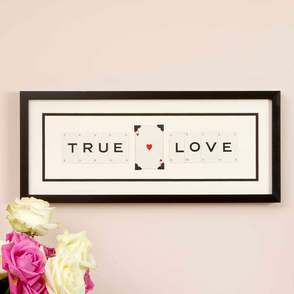 Vintage Playing Cards TRUE LOVE Wall Art Picture Frame