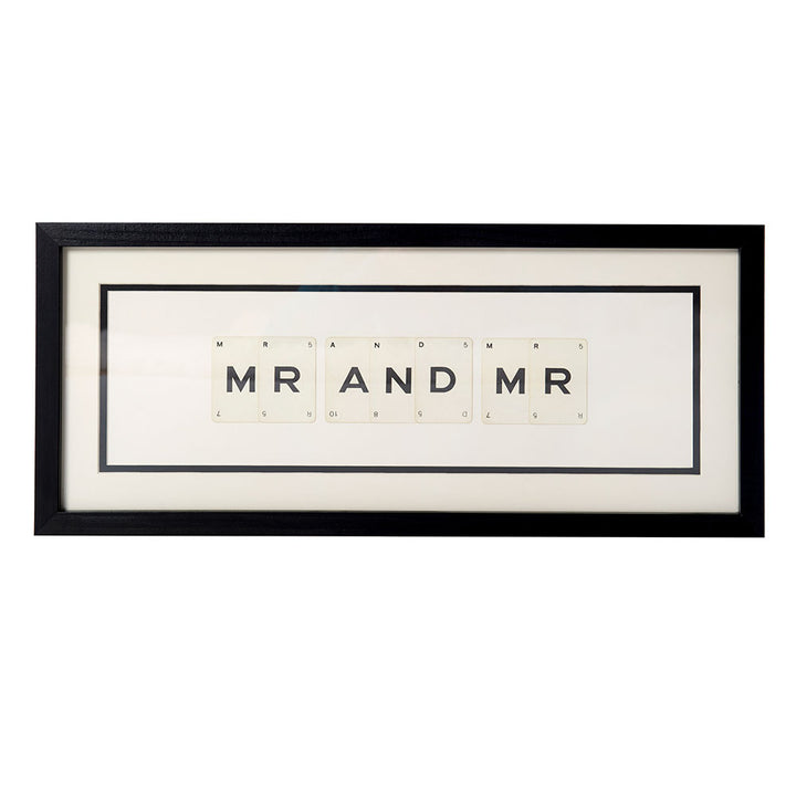 Vintage Playing Cards MR AND MR Wall Art Picture Frame