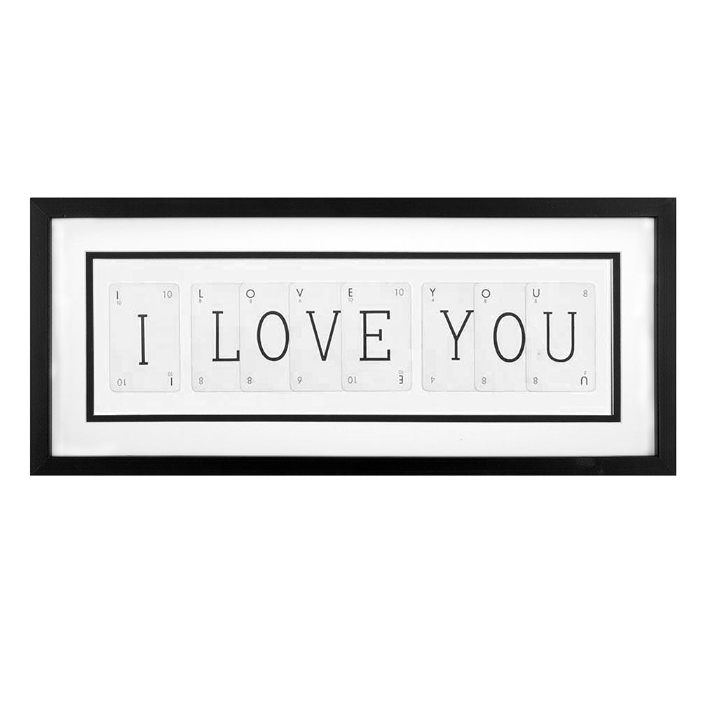 Vintage Playing Cards I LOVE YOU Wall Art Picture Frame