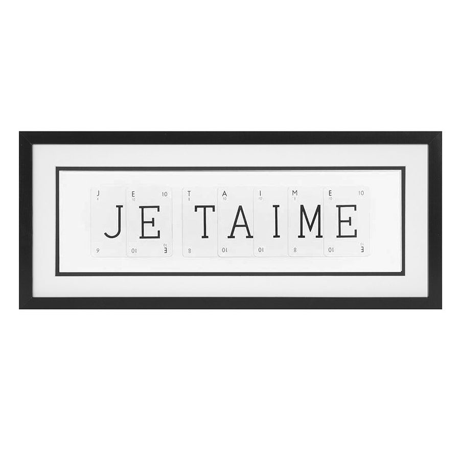 Vintage Playing Cards JE TAIME Wall Art Picture Frame