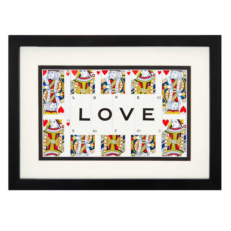 Vintage Playing Cards LOVE Wall Art Picture Frame