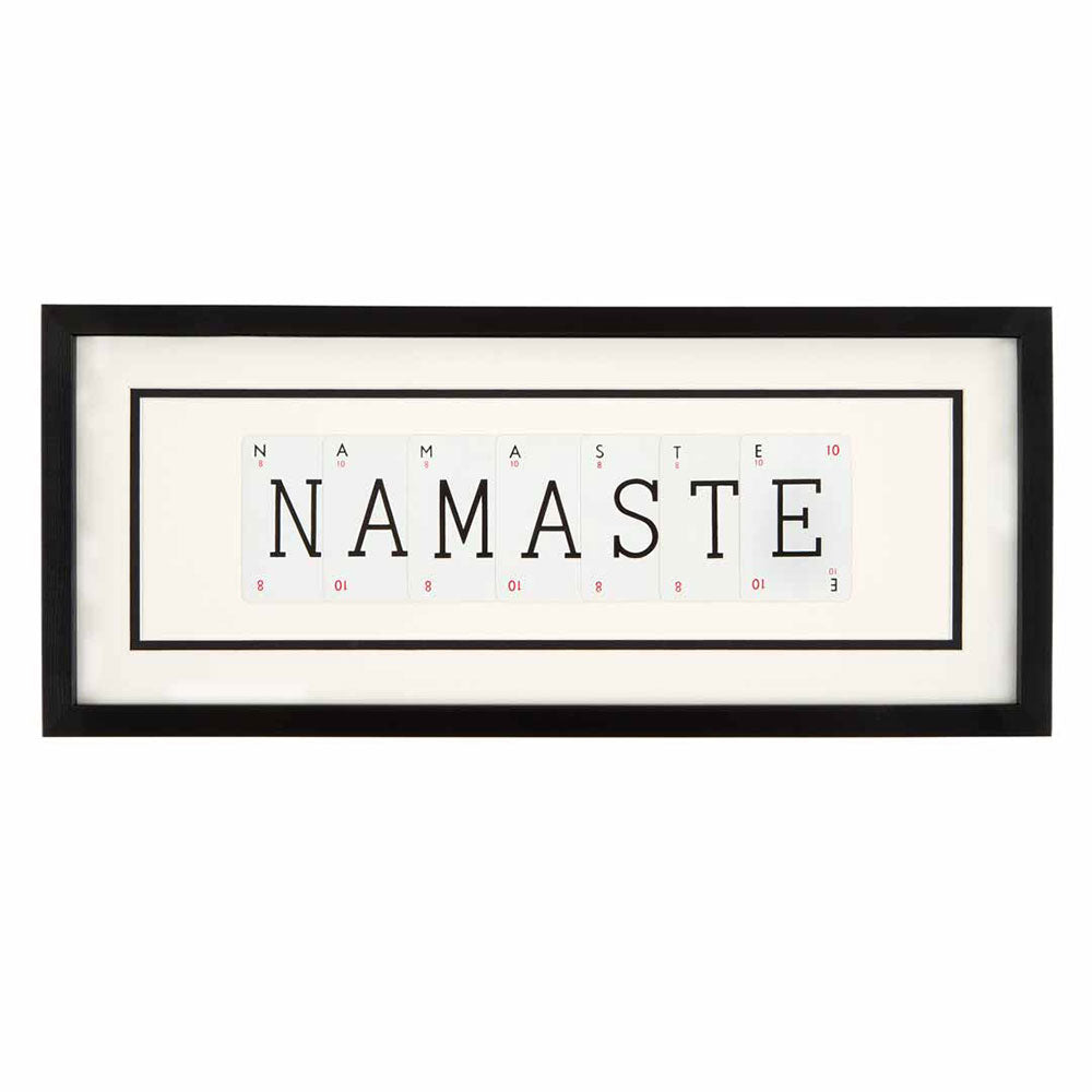 Vintage Playing Cards NAMASTE Wall Art Picture Frame