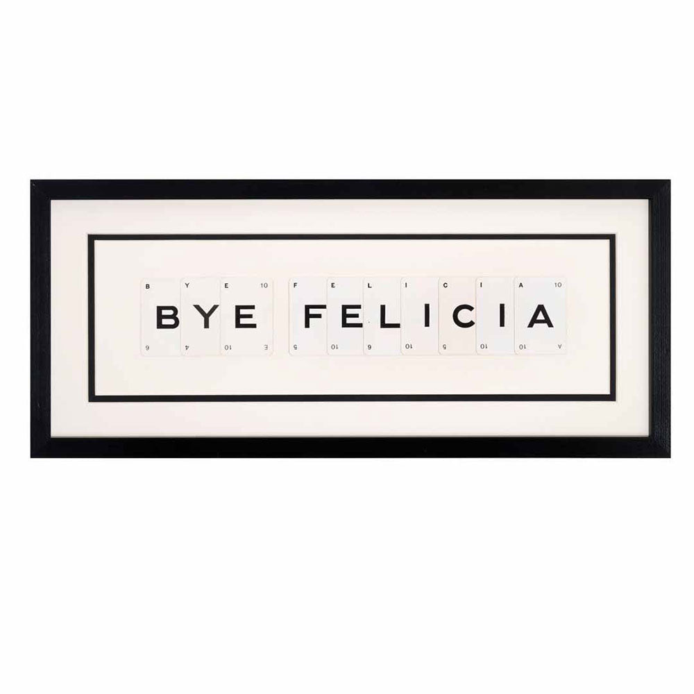Vintage Playing Cards BYE FELICIA Wall Art Picture Frame